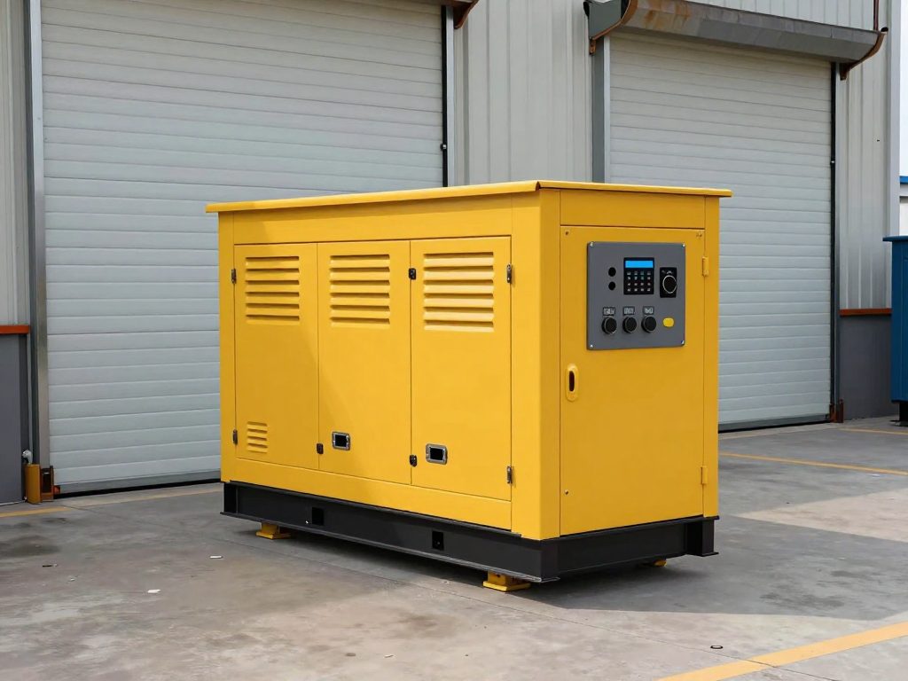Genset silent 10 kVA dengan kanopi kuning
