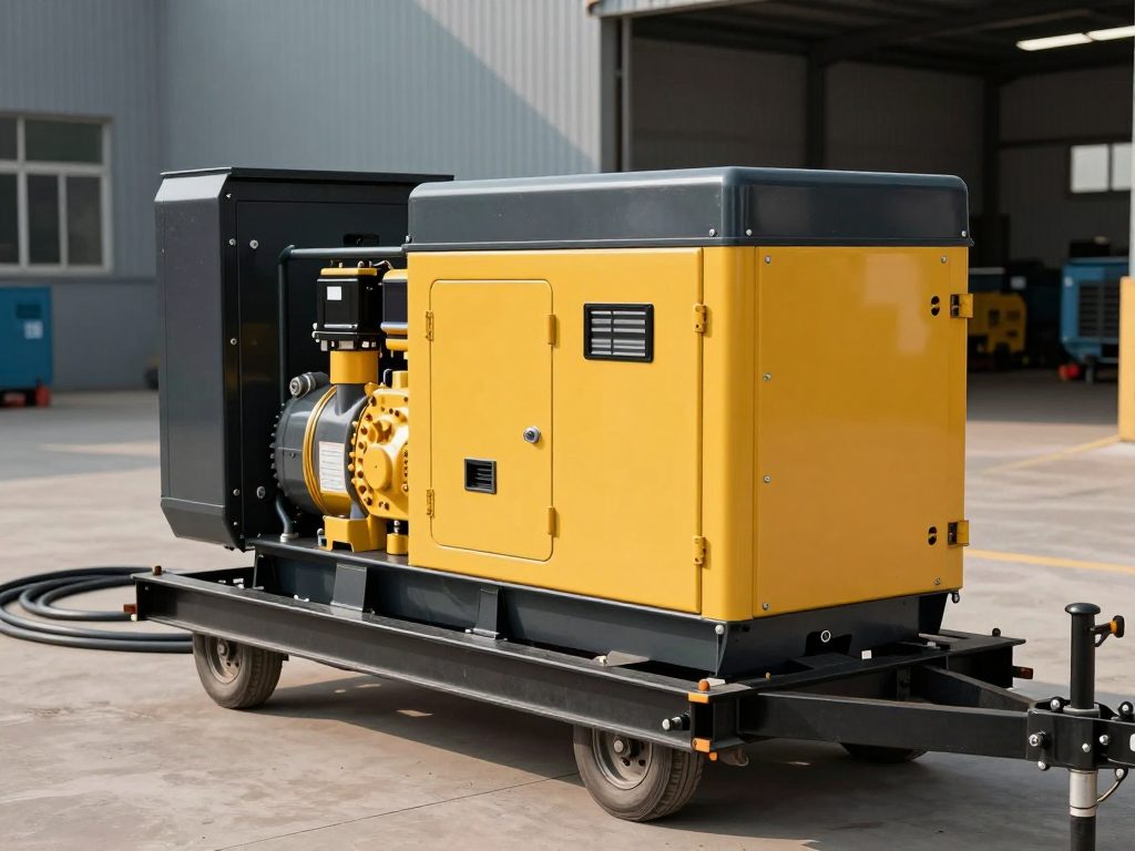 Genset silent 20 kVA di atas trailer
